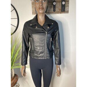 TANMING Faux Leather Moto Jacket Size XS
